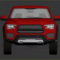 Red Pickup Truck 3D Rendered Exterior Design With Shiny Reflective Surface 3d model