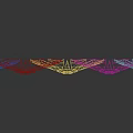 Five Colored Shield Shaped Emblems With Glowing Centers And Metallic Design