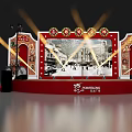 Pechoin Vintage Stage Design with Old Shanghai Theme Red Decorations and Black White Street View