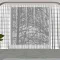 Elegant Sheer And Thick Curtains For Arch Window In Warm Living Room Interior
