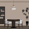 Ancient Style-Ji Feng Chess and Card Room Mahjong Table Chess and Card Table Tea Cabinet Chandelier 3d model