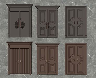 Jianou double door classical double door security door unit door 3d model