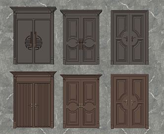 Jianou double door classical double door security door unit door 3d model