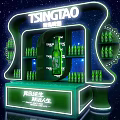 Tsingtao Beer Themed Photo Spot With Neon Lights And Green Beer Bottles