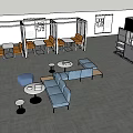 Modern Public Office Space With Multiple Seating Areas Sofa Tables Partitions And Green Plants