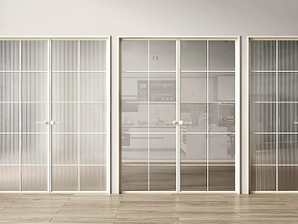 Cream wind double door single door glass single door French glass door glass double door kitchen door toilet door 3d model