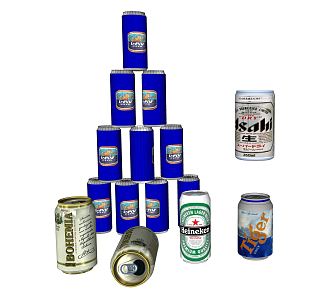 Modern Cans Food Beverage Beer 3d model