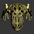 3D Rendered Frog With Yellow Body And Red Spots In Standing Posture On Gray Background