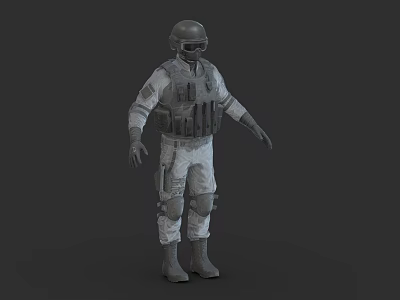 3D Rendered Tactical Military Figure Wearing Helmet Body Armor And Protective Gear 3d model