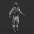 3D Rendered Tactical Military Figure Wearing Helmet Body Armor And Protective Gear