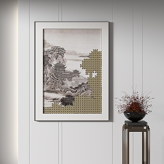 New Chinese Landscape Painting Decorative Painting 3d model