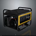 Portable Black Yellow Generator With Control Panel Cooling Fan And Power Supply Features 3d model