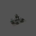 Elegant Dinnerware Set with Plates Bowls Glassware and Green Plants for Kitchen Dining Table Setting