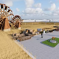 Modern Paddy Field Paddy Field Experimental Base 3d model