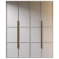 Modern Wardrobe Design With Sliding Doors Metal Handles And Light Colored Panels