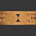 Elegant Gold Bracelet With Intricate Scroll And Peacock Carved Patterns 3d model