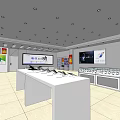 Modern Digital Store Interior With Open Layout Display Counters And Electronic Products