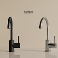 Poliform Black And Silver Modern Faucets With Sleek Design On Light Background