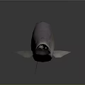 Silver Fish with Shiny Scales and Fins on Dark Background 3D Rendered