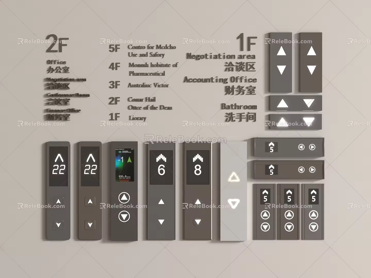 Switch button screen floor display key other hardware 3d model