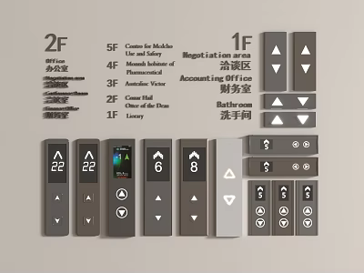 Switch button screen floor display key other hardware 3d model