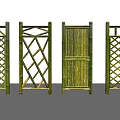 Bamboo Fence with Various Decorative Patterns and Unique Designs for Garden 3d model