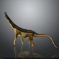 Realistic Long Neck Dinosaur Model With Yellow Brown Body And Dark Scaled Back