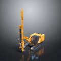 Yellow Crawler Utility Vehicle With Long Drill Bit Cab And Heavy Duty Tracks