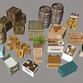 Camping Equipment Camping Storage Box Wooden Box Wine Barrel 3d model