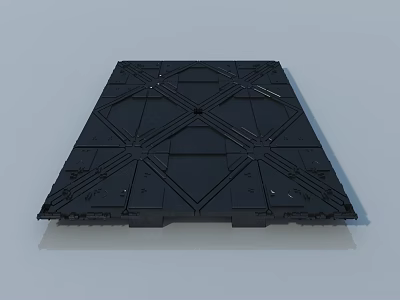 Black Swing Door With Cross Structure And Square Design For Modern Use 3d model