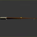 Household Fishing Rod With Brown Body White Handle Line And Yellow Ball