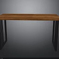 Modern Wooden Table With Black Metal Legs For Contemporary Home Decor