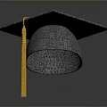 Black Graduation Cap with Yellow Tassel as Daily Life Essential Item