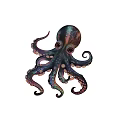 Indoor art installation net red punch card installation art octopus installation art octopus cyberpunk 3d model