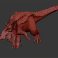 Large Prehistoric Reptile With Open Mouth Sharp Teeth Spiked Back And Scaly Skin