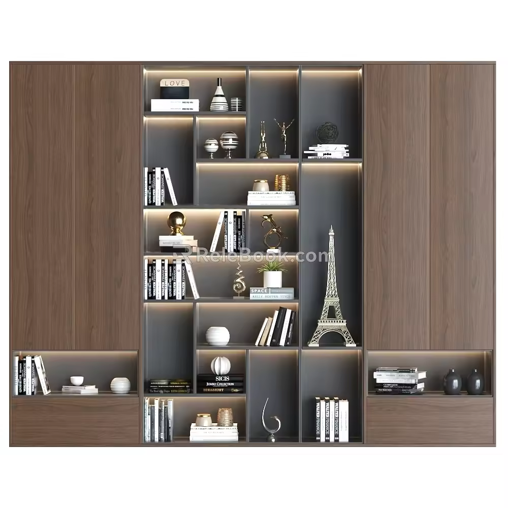 Nordic Bookcase Integral Bookcase Combination Italian Bookcase 3d model