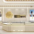 Luxurious China Gold Jewelry Store Interior With Modern Display Counters And Lighting