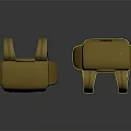 Yellow And Beige Backpack Design With Front Back Views And Adjustable Straps 3d model