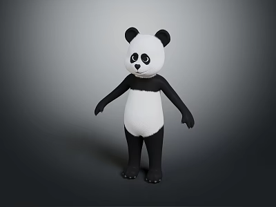 Cute Animated Panda Character 3D Model for Game and Movie with Standing Pose 3d model