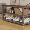 Modern Multifunctional Shoe Cabinet With Coat Rack Bag Storage And Shoe Shelves