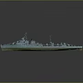 Detailed Blue Green Ship Model With Red Bottom Hull And Upper Deck Details