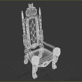 Ornate Dark Wood Armchair With Intricate Carved Details And Upholstered Seat