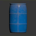Blue Metal Striped Storage Barrel Ideal For Daily Life Supplies Use