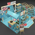 Weilong Exhibition Booth Featuring Bulazhuang Series Snacks With Product Displays And Screen