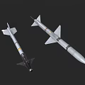 Military Missiles With Aerodynamic Design Gray Body Yellow Stripes And Tail Fins