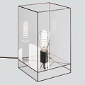 Modern Table Lamp With Transparent Glass Shade And Vintage Filament Bulb Design