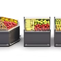 Display Shelves with Fresh Fruits and Vegetables in Organized Retail Setup