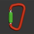 Durable Red Metal Carabiner With Green Locking Mechanism For Daily Use