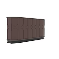 Modern Brown Reception Desk Featuring Arched Panels And Black Base Design 3d model