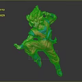 Super Saiyan Son Goku In Orange Outfit Blue Wristbands Fighting Pose Dragon Ball Anime Character